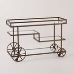 Homez metal and glass bar cart, antique bronze 120*40*80 image number 0