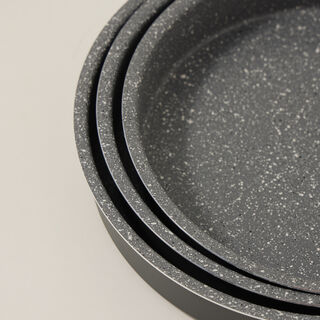 Alberto Round Forged Aluminum Roaster Set 3 Pieces Dark Grey