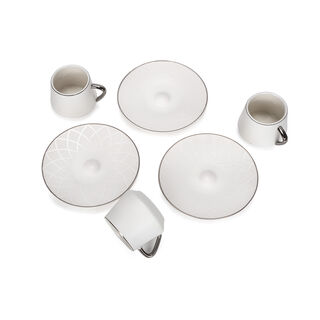 Dallaty silver and white porcelain Turkish coffee cups set 12 pcs