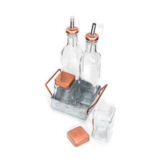 Alberto 4 Pieces Salad Cruet With Metal Stand
