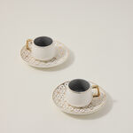 Dallaty grey and white porcelain Turkish coffee cups set 12 pcs image number 2