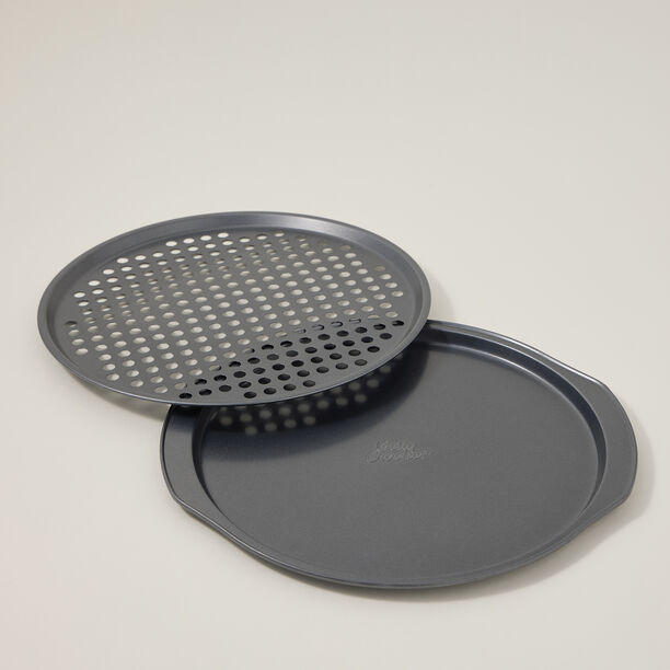 Betty crocker non stick pizza tray set 2 pieces 33cm with cutter image number 2