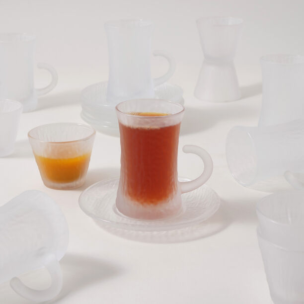 Dallaty tea set 18pcs glass grey line pattern image number 0
