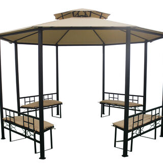 Homez Outdoor Gazebo Umbrella, 3.8*2.65M, Beige