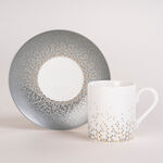 دلتي طقم فناجين قهوة تركي بورسلان رمادي وأبيض 12 قطعة image number 0