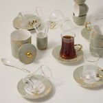 Dallaty green and gold Tea and coffee cups set 28 pcs image number 5