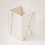 White Marble Waste Basket 19*19*25cm image number 0