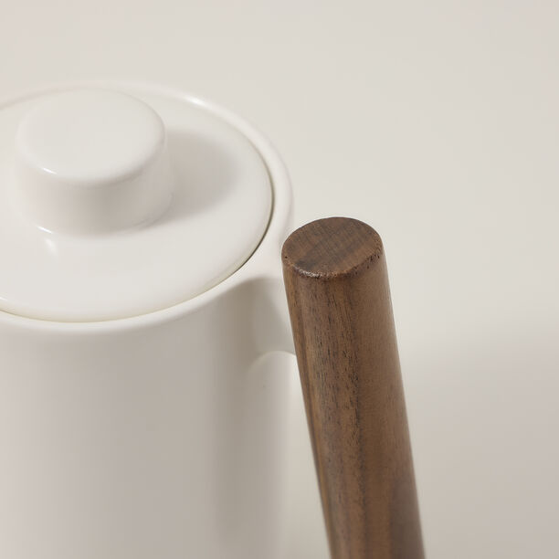 White wood and porcelain English tea cups set 5 pcs image number 5