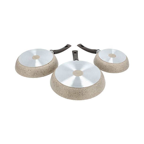 Alberto 3 piece brown granite frypan set 20/24/28 cm image number 3