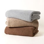 Boutique Blanche Loft 100% Cotton Knitted Throw Natural 130*180cm image number 3