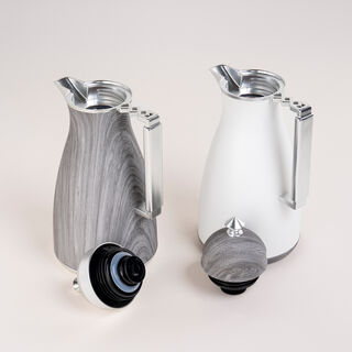 Dallaty 2 Pieces Plastic Vacuum Flask Koufa Gray Wood 1L