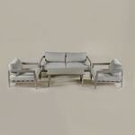 هومز طقم جلسة مع طاولة قهوة مكون من 4 قطع باللون الرمادي image number 2