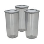 طقم حافظات طعام بلاستيك مع أغطية رمادي 9 قطع image number 1