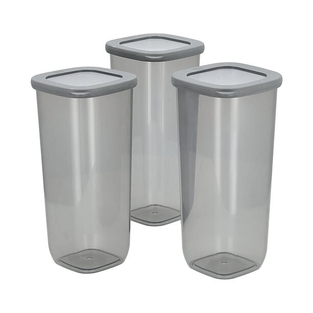 طقم حافظات طعام بلاستيك مع أغطية رمادي 9 قطع image number 1