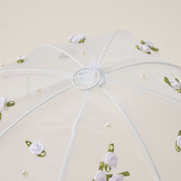 Chef Classics Fold Able White Food Cover With Roses image number 2