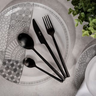 La Mesa matt black stainless steel cutlery set 16 pc