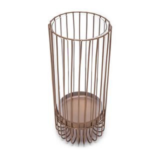 Metal & Glass Candle Holder Gold