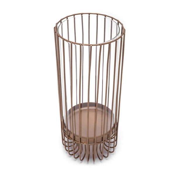 Metal & Glass Candle Holder Gold image number 1