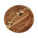 Wooden Round Basket With Olive Handle 25Cm image number 2
