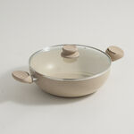 Alberto aluminum wok pan with glass lid 28*9*42cm, cream image number 0