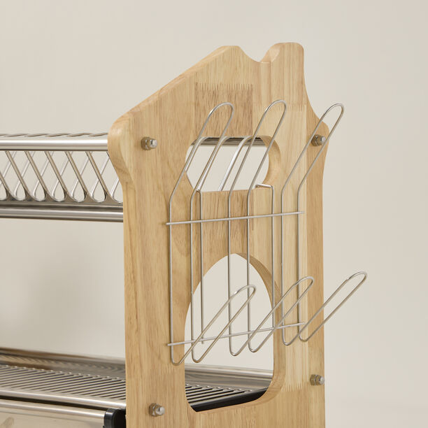 Alberto Dish Rack 2 Layer Stainless Steel With Wood  image number 5