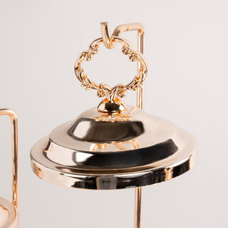 3 pieces Round Food Warmer Set With Candle Stand