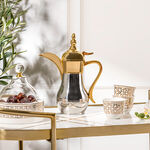 دلة ستيل صغيرة حافظة للحرارة ذهبي وفضي 300 مل image number 0