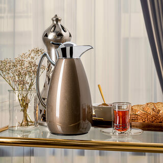 Dallety Steel Flask Italian Brown/Chrome 1 Liter