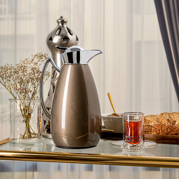 Dallety Steel Flask Italian Brown/Chrome 1 Liter image number 0