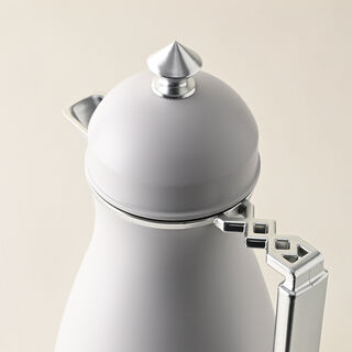 Dallaty 2 Pieces Plastic Vacuum Flask Koufa Beige & Silver 1L