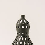 Homez dark green ceramic candle holder 12.1*12.1*24.7 cm image number 1