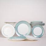 لا ميسا طقم عشاء بورسلان ذهبي/فيروزي 18 قطعة image number 4