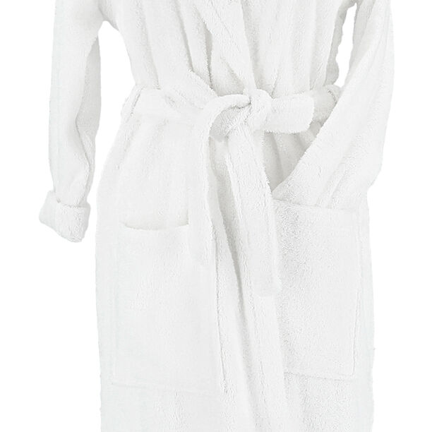 Embroidered shawl collar Bathrobe White Size M image number 3