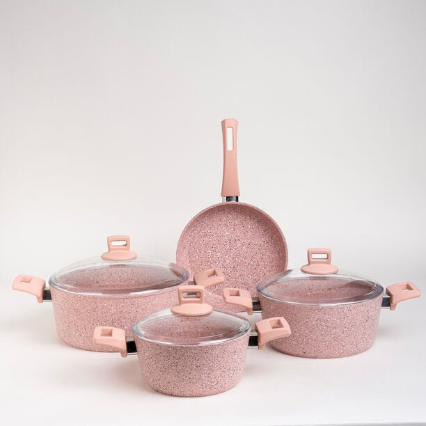 Alberto 7 piece pink granite cookware set image number 0