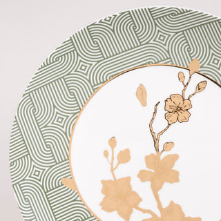 La Mesa green porcelain 18 pc dinner set