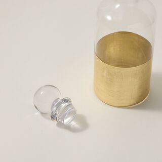 Decanter With Gold Dense Grid Cutting