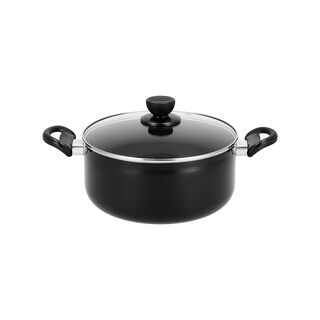 Cookware Non Stick Set 7 Pieces With Glass Lid Black