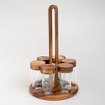 Acacia wood spices 6 pcs set with stand image number 0