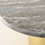 هومز طاولة قهوة بقاعدة معدنية وسطح من الرخام، 50*60*38سم image number 1