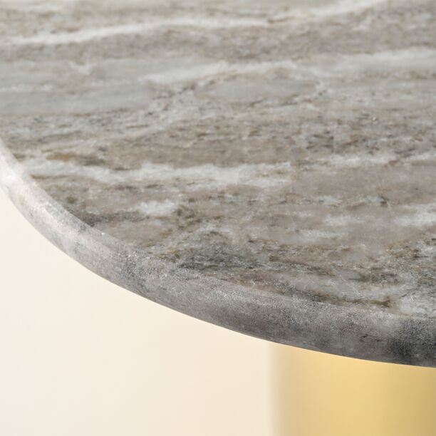 هومز طاولة قهوة بقاعدة معدنية وسطح من الرخام، 50*60*38سم image number 1