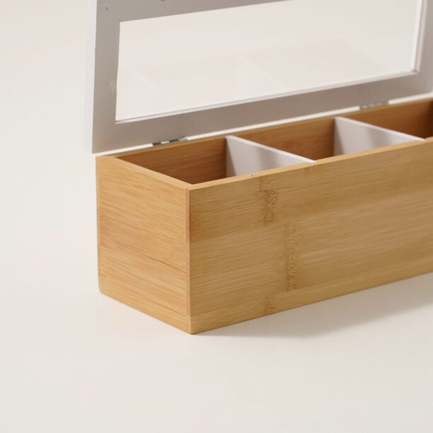 Dallaty bamboo tea box 3 sections, beige image number 2