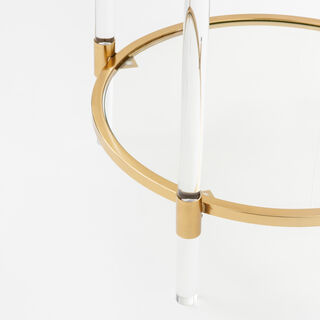 هومز طاولة قهوة من الأكريليك باللون الذهبي قطر 86 سم