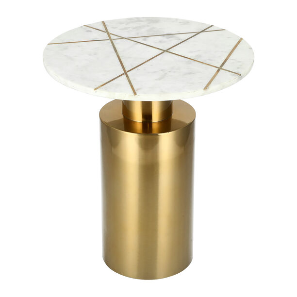 MARBLE ROUND SIDE TABLE WITH STEEL image number 0