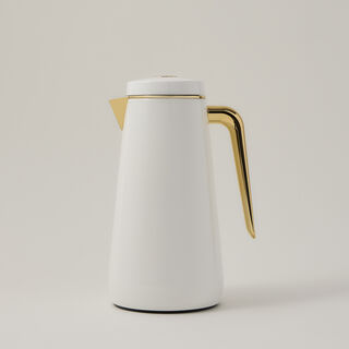 Dallaty set of 2 steel vacuum flask white/gold 1.0L and 1..3L