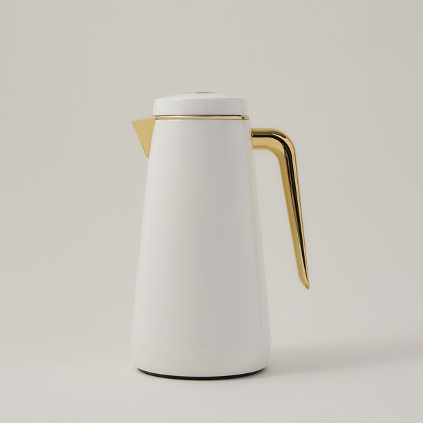 Dallaty set of 2 steel vacuum flask white/gold 1.0L and 1..3L image number 1