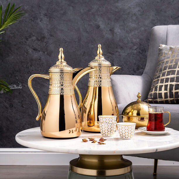 طقم دلات 2 قطعة ستانلس ستيل ذهبي 1 لتر و700 مل من دلتي image number 5