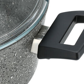 Alberto 9 piece grey granite cookware set