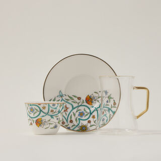 21 Pcs Porcelain Tea And Coffee Set Green