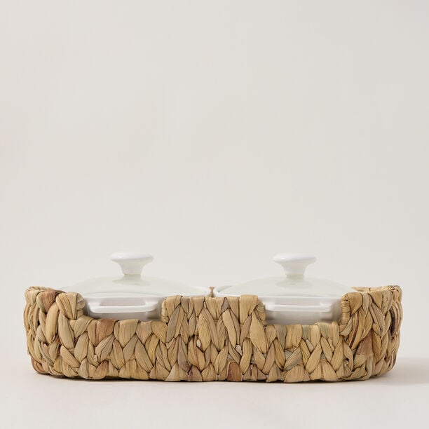 Twin Rectangle Casserole &nbsp;12" With Lid  image number 1
