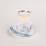 La Mesa white porcelain and glass tea and coffee cups set 18 pcs image number 2